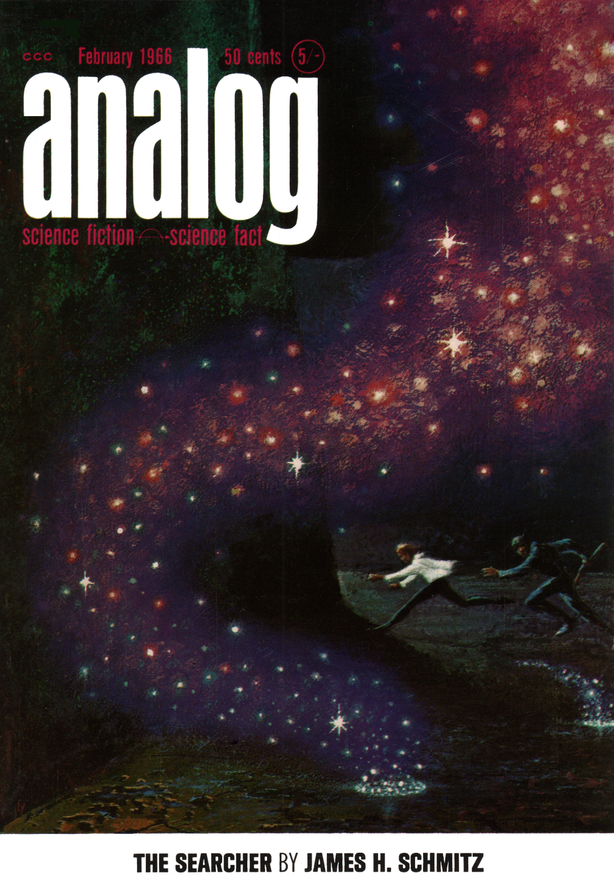 The Searcher - Analog, February 1966 - Kelly Freas for James H Schmitz